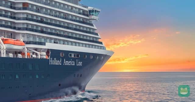 A Holland America Line ship at sea, shown as a representative fleet photograph. Spa appointments must be confirmed for the actual sailing.