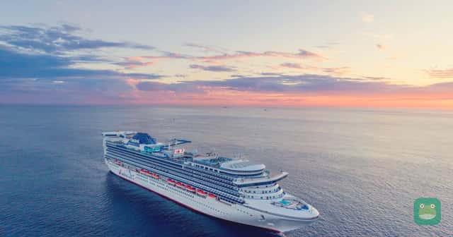 Carnival Adventure at sea, seen from above