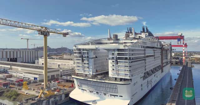 MSC World Atlantic at its Saint-Nazaire float-out; representative MSC fleet-development photograph, not a status-match benefit