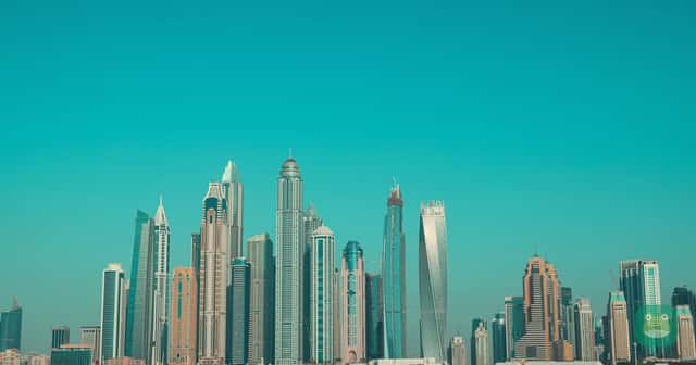 Middle East — the Dubai Marina skyline across the water
