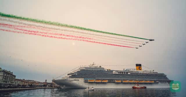 Costa Venezia in Trieste on its naming day, 2019