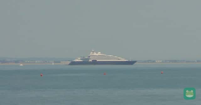 Scenic Eclipse II in the Solent, seen from Cowes, England, June 2023