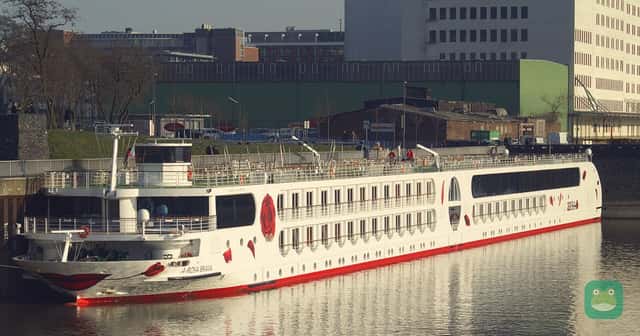 A-ROSA Brava fitting out in Cologne's Deutz harbor before her christening, March 2011