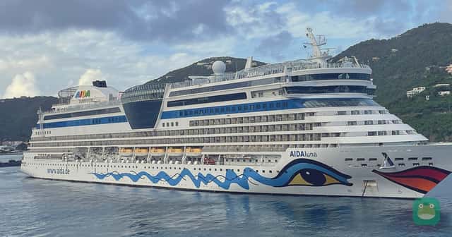 AIDAluna anchored off Road Town, Tortola, 2024